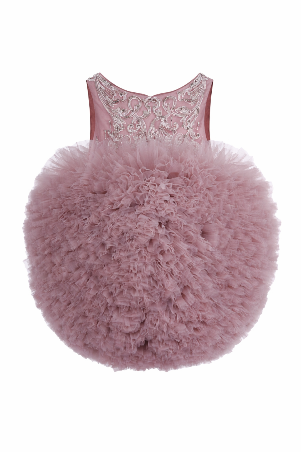 Abito per neonata Maison Ava rosa con gonna in tulle MA FW25 GL10 PINK MAISON AVA KIDS 
