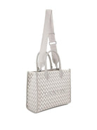 Borsa tote per bambina Lanvin Enfant grigia con motivo a zig-zag N30330 N52 LANVIN KIDS 