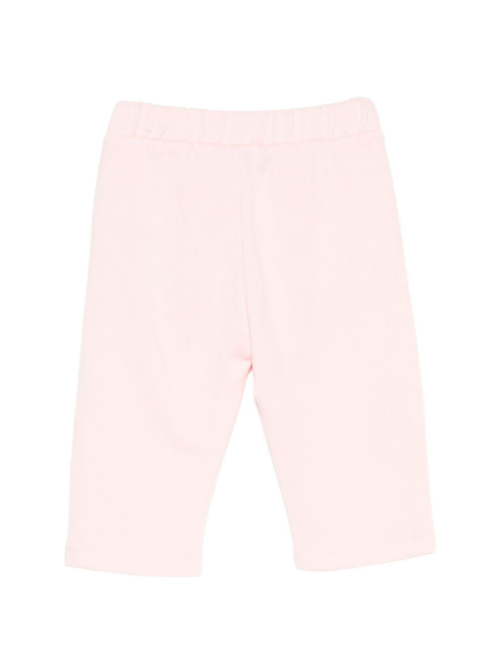 Pantaloni per neonata Moschino Kids rosa con motivo Teddy Bear MUP05XLCA92 50209 MOSCHINO KIDS 