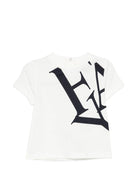 T-shirt per neonato Fay Kids bianca con stampa grafica con logo FY8501 Z3708 101BL FAY KIDS 