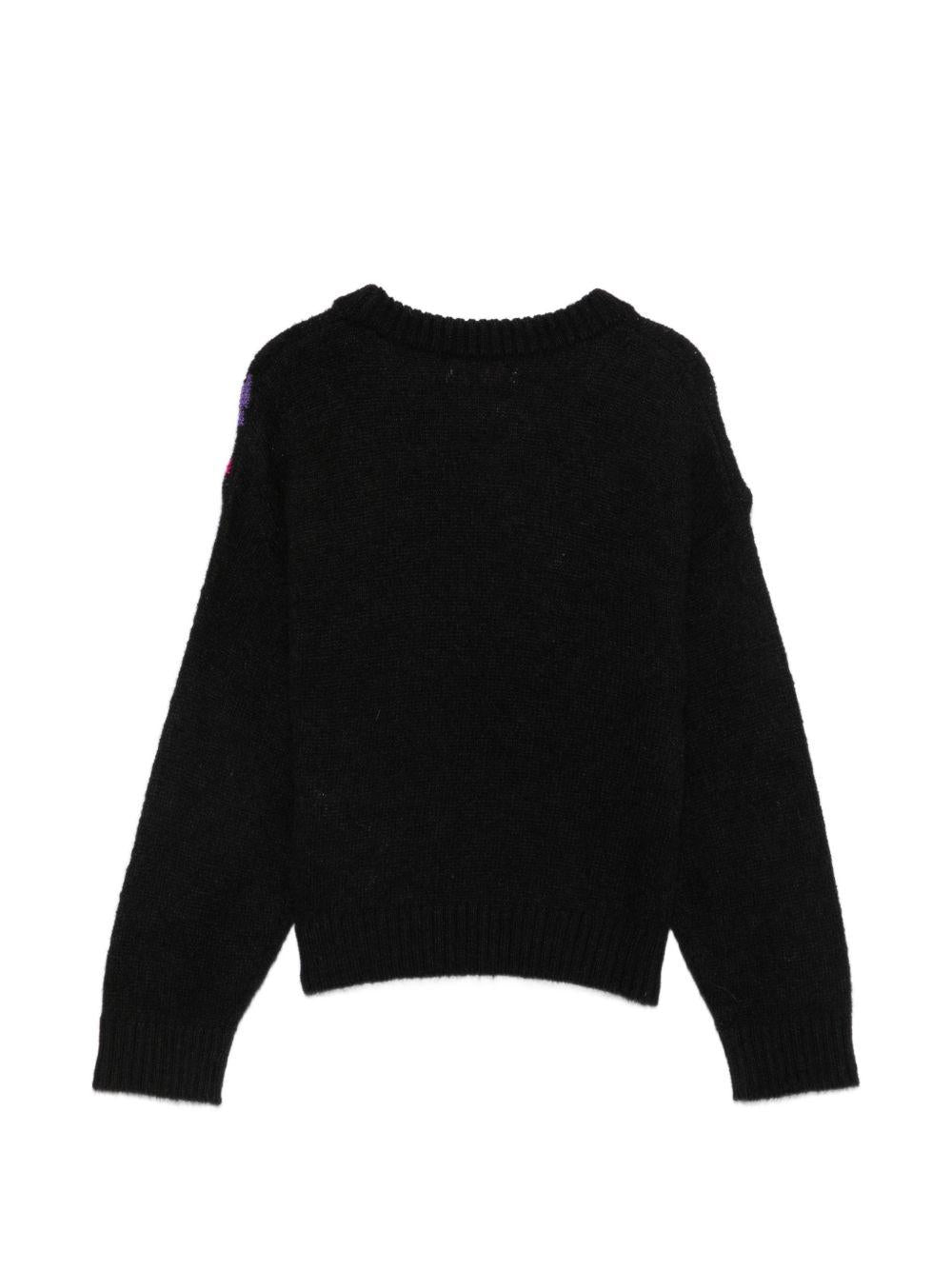 Maglione per bambina Emilio Pucci Kids nero con stampa astratta PZ9A20 W0218 930 EMILIO PUCCI KIDS 