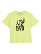 T-shirt per bambino Kenzo Kids verde lime con dettaglio sul davanti K61672 545 KENZO KIDS 
