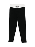 Leggings per bambina Elisabetta Franchi La Mia Bambina nero con bordo a contrasto EFPA301CFL040 D748 ElISABETTA FRANCHI 