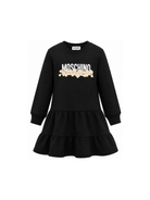 Abito per bambina Moschino Kids nero con stampa grafica HDV0IBLCA83 60100 MOSCHINO KIDS 