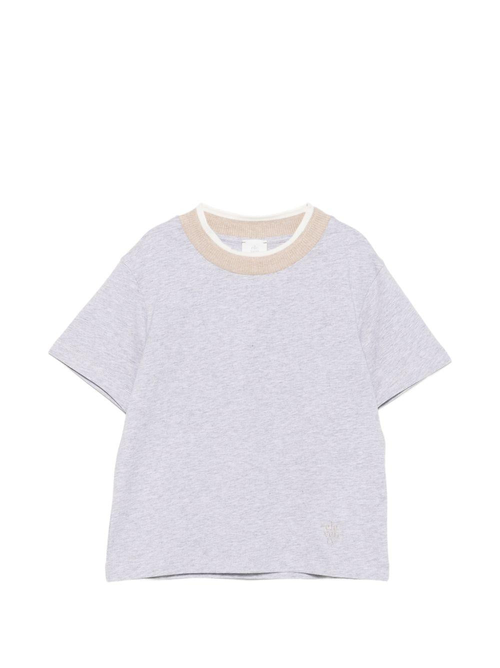 T-shirt per bambino Eleventy Kids grigia con girocollo a contrasto EZ8H11 Z3711 804 ELEVENTY KIDS 