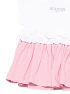 Abito per bambina Balmain kids bianco a girocollo BY1092 Z3672 552BC BALMAIN KIDS 