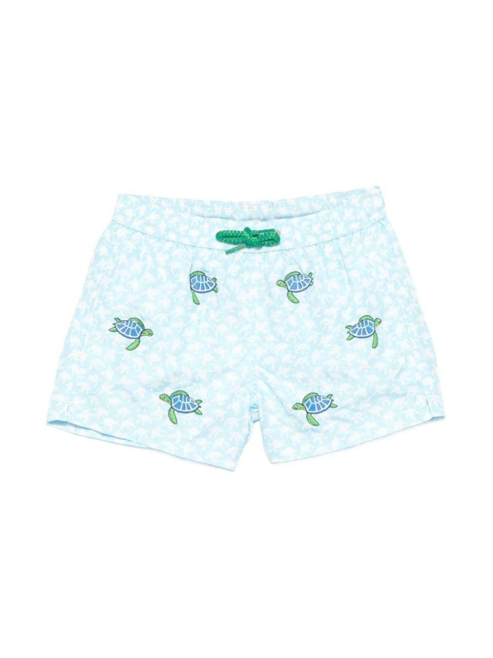 Costume per bambino MC2 Saint Barth Kids azzurro con motivo tartarughe JEA0014 02169L MC2 ST. BARTH KIDS 