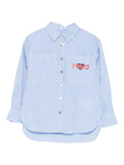 Camicia per bambina Pinko Kids azzurra con stampa con logo KFCA015CCR013 D053 PINKO KIDS 