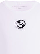 Canotta per bambina Stella McCartney Kids bianca con logo sul davanti a contrasto TY8B92 Z2016 100 STELLA McCARTNEY KIDS 