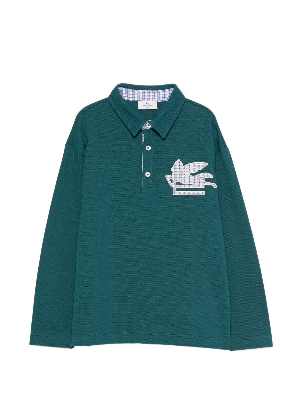 T-shirt per bambino Etro Kids verde con colletto stile polo GZ8H41 Z0022 797 ETRO KIDS 