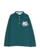 T-shirt per bambino Etro Kids verde con colletto stile polo GZ8H41 Z0022 797 ETRO KIDS 