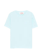 T-shirt per bambino MC2 Saint Barth Kids azzurra con logo goffrato POT0002 01233L MC2 ST. BARTH KIDS 