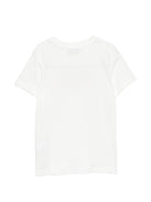 T-shirt per bambini Moschino Kids bianca con stampa grafica con logo H6M058LAA20 10063 MOSCHINO KIDS 