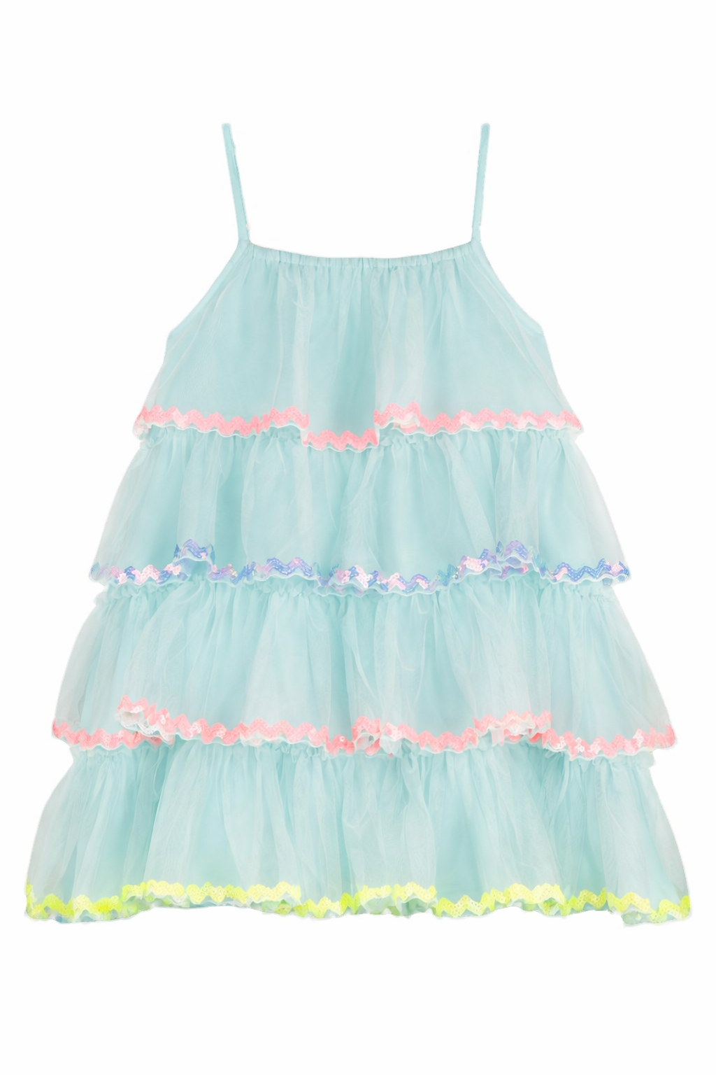 Abito per bambina Billieblush azzurro con design a balze U21986 76G BILLIEBLUSH KIDS 