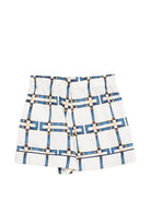 Shorts per bambina Elisabetta Franchi La Mia Bambina bianco con motivo grafico EFBE0820TVE02 0072 ElISABETTA FRANCHI KIDS 