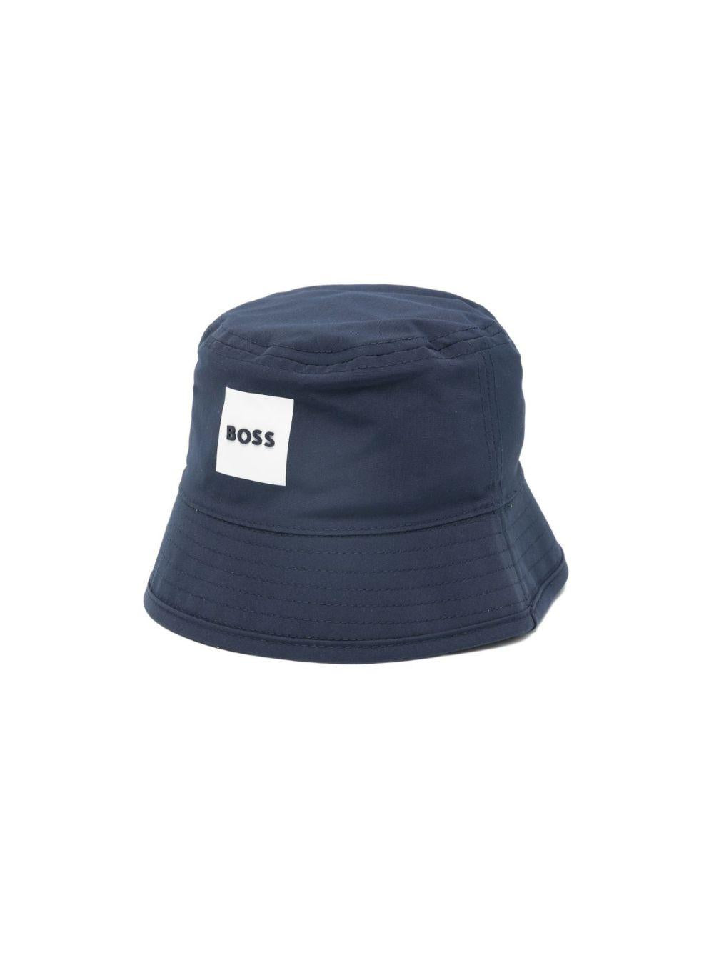 Cappello bucket per neonato BOSS Kids blu reversibile J53140 849 BOSS KIDS 