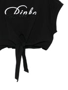 T-shirt per bambina Pinko Kids nera con dettaglio nodo KFTS042CJEO17 D852 PINKO KIDS 