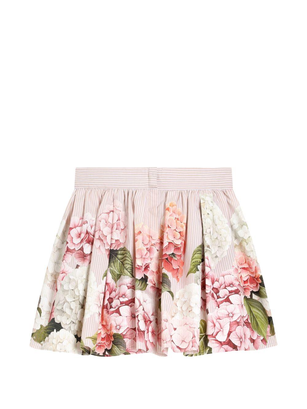 Gonna per neonata Dolce & Gabbana Kids bianca con stampa orchidee L25I20 FI5NR HA5XG DOLCE & GABBANA KIDS 