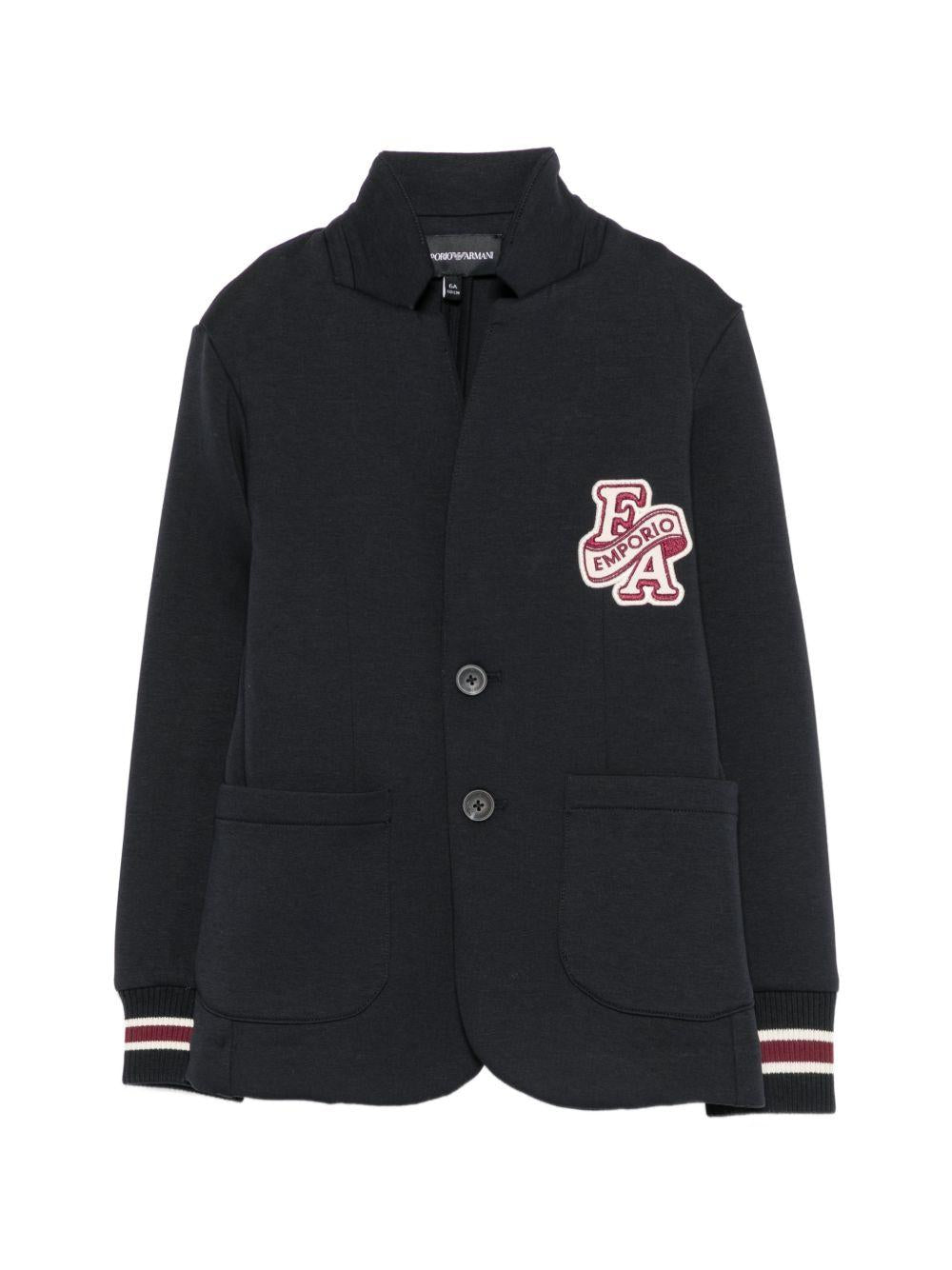 Blazer per bambino Emporio Armani Kids blu con patch logo EB001532 AF10126 UB118 EMPORIO ARMANI KIDS 