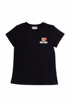 T-shirt per bambina Moschino Kids nera con stampa orsetto HAM03PLAA02 60100 MOSCHINO KIDS 