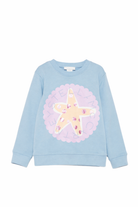 Felpa per bambina Stella McCartney Kids azzurra con stampa grafica TY4A50 Z3409 606 STELLA McCARTNEY KIDS 