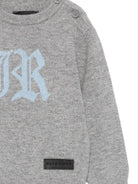 Maglione per neonato John Richmond Junior grigio con logo a intarsio RIA25009MA GREY STEEL JOHN RICHMOND JUNIOR 