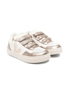 Sneakers per bambini Veja Kids bianche con dettagli pelle effetto metallizzato SX2021008 V-90 WHITE SABLE BRONZE VEJA KIDS 
