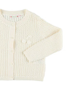 Cardigan per bambina Bonpoint bianco con logo ricamato S06GCAK00001 003 BONPOINT KIDS 