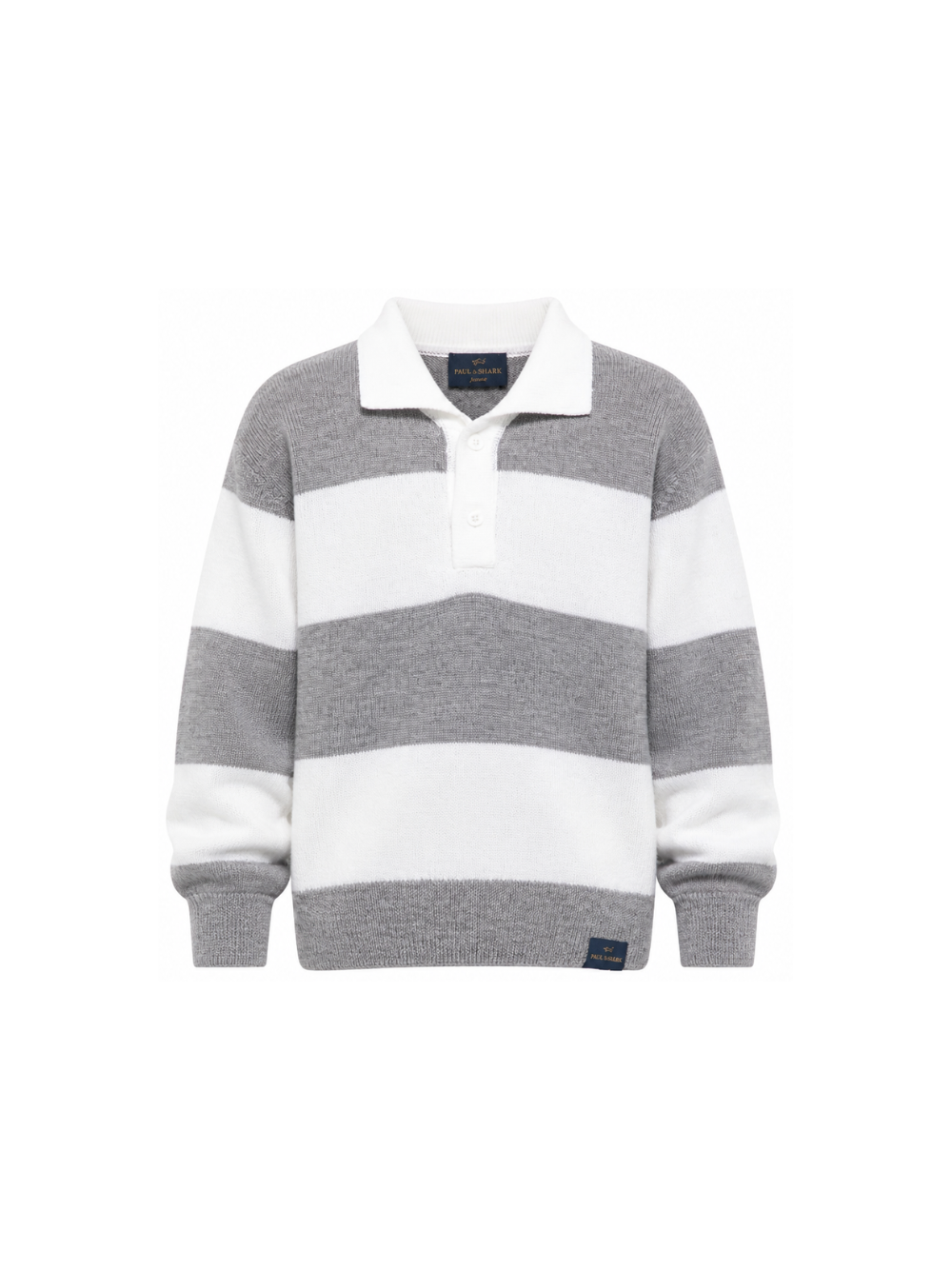 Maglione per bambino Paul & Shark Kids bianco e grigio con motivo a righe WUW007LHE88 81156 PAUL & SHARK KIDS 