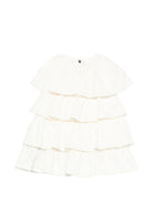 Abito per neonata Balmain Kids bianco con design a più strati BY1071 Z3672 102NE BALMAIN KIDS 
