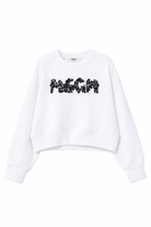 Felpa per bambina MSGM Kids bianca con applicazione logo S6MSJGSW088 001 MSGM KIDS 