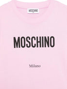 T-shirt per bambina Moschino Kids rosa con stampa logo H6M05GLAA23 51473 MOSCHINO KIDS 