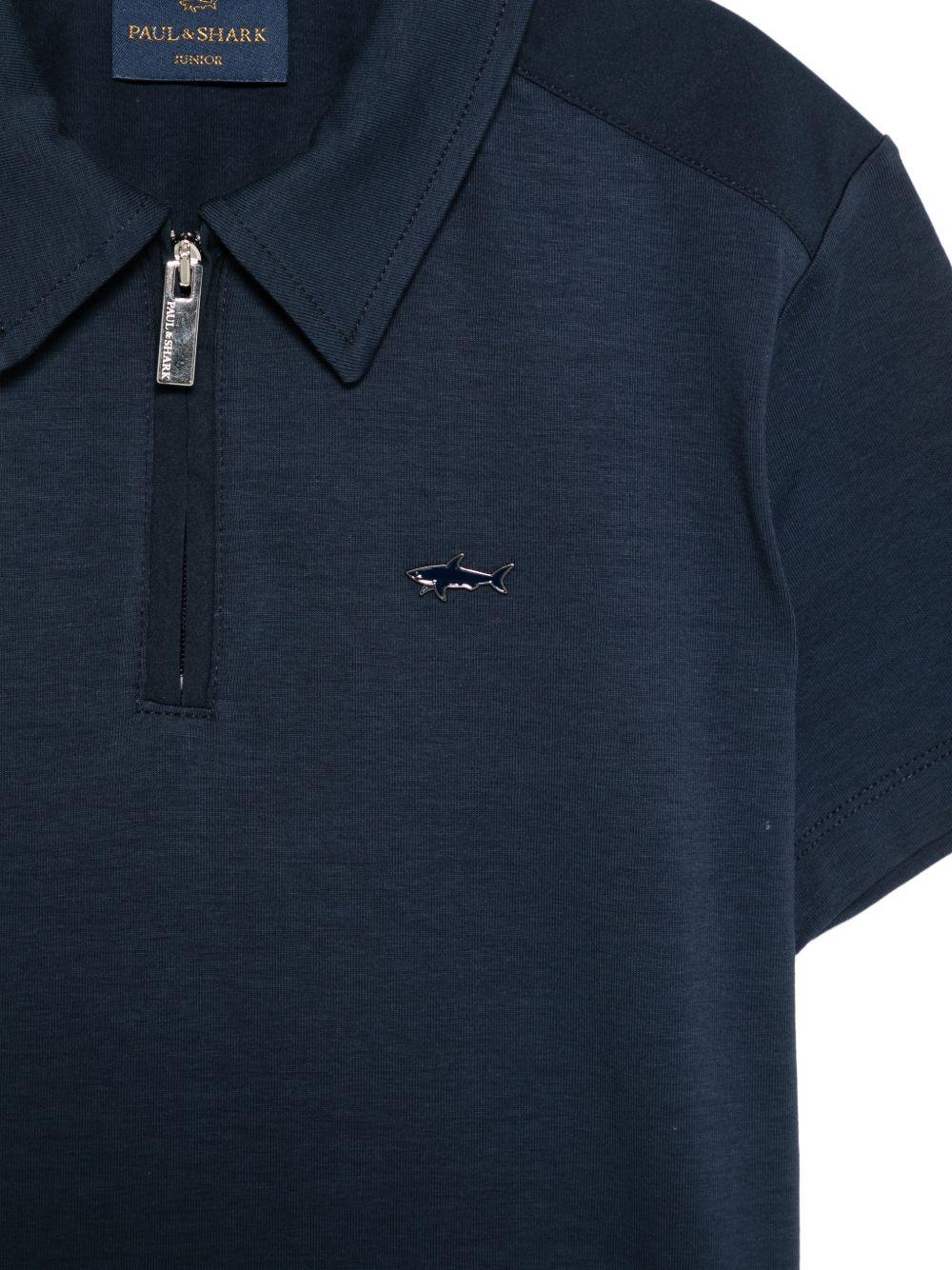 Polo per bambino Paul & Shark Junior blu navy con zip WUM008LBA40 42370 PAUL & SHARK KIDS 