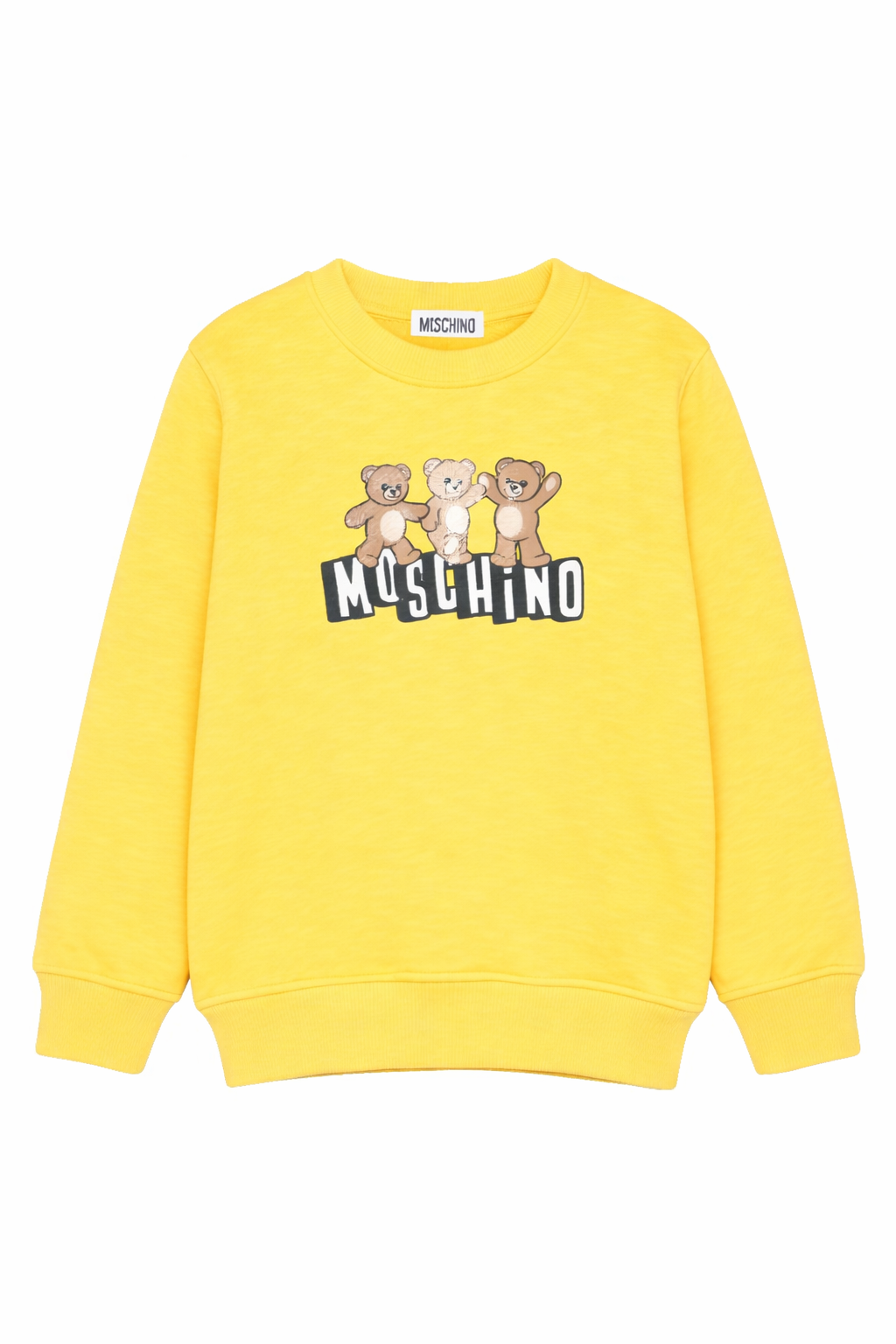 Felpa da bambino Moschino Kids gialla con stampa orsetti HVF08VLCA88 50577 MOSCHINO KIDS 