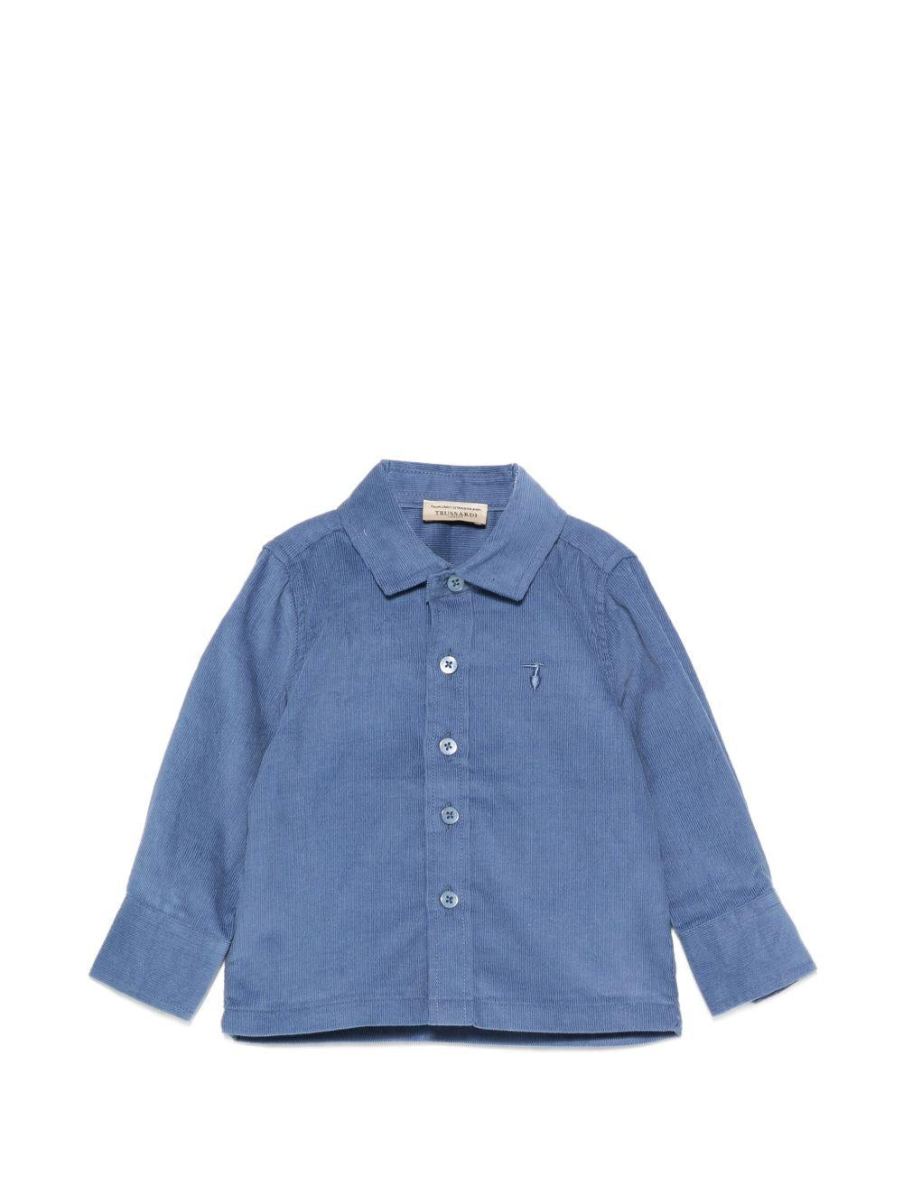 Camicia per neonato Trussardi Kids blu con effetto velluto a coste TIA26074CA AVIO TRUSSARDI KIDS 