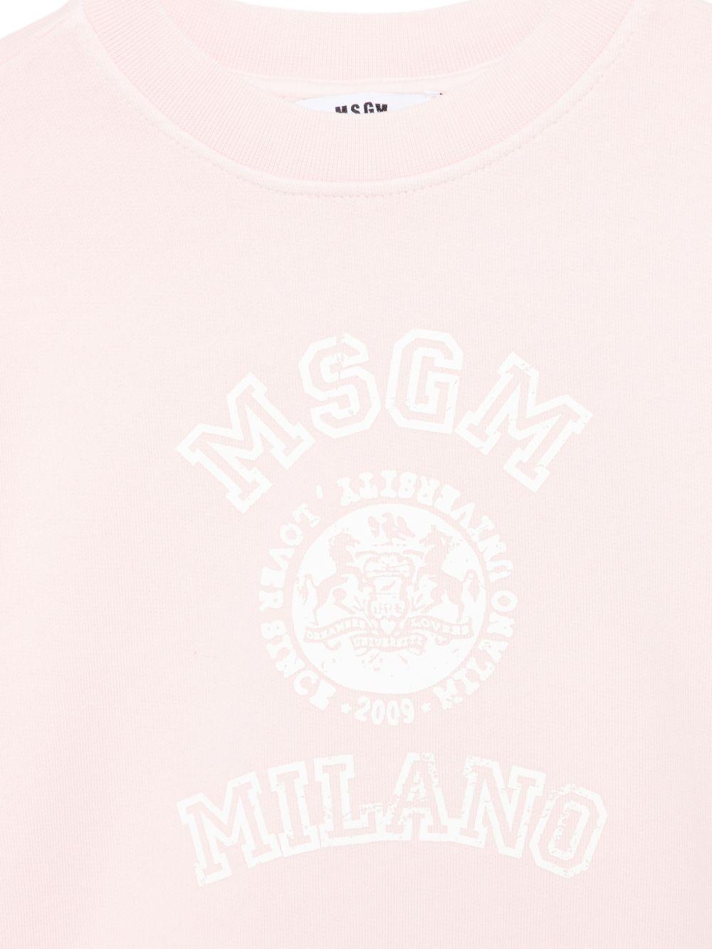 Felpa per bambina MSGM Kids rosa con stampa sul davanti S6MSJUSW053 MS076 MSGM KIDS 
