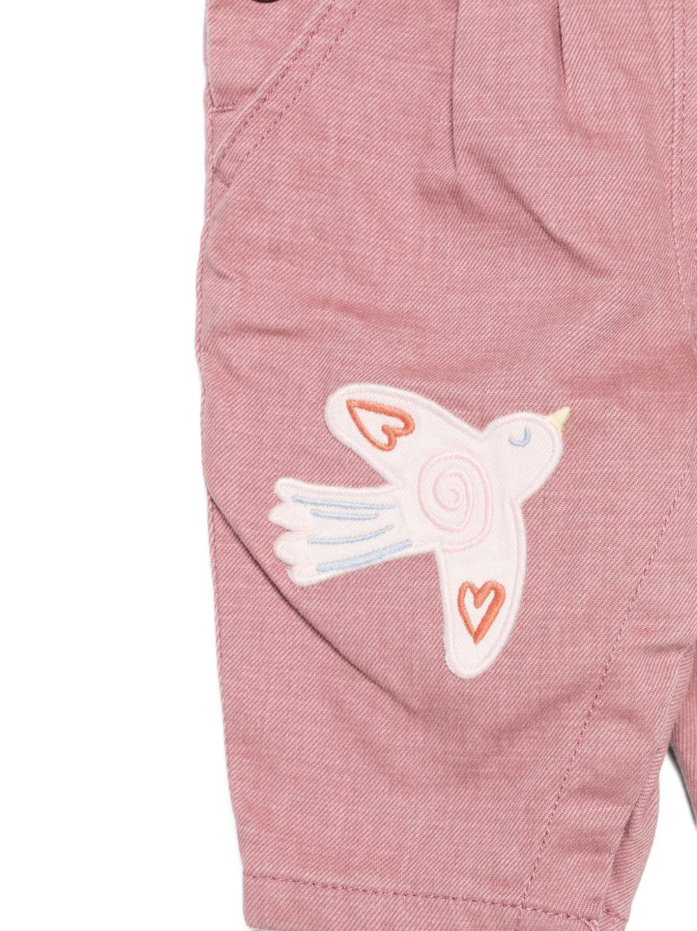 Salopette per neonata Stella McCartney Kids rosa con ricamo uccelli TXA012 Z0156 51I STELLA McCARTNEY KIDS 