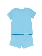 Completo per neonato MSGM Kids azzurro con stampa logo a contrasto S6MSUNTR264 MS073 MSGM KIDS 