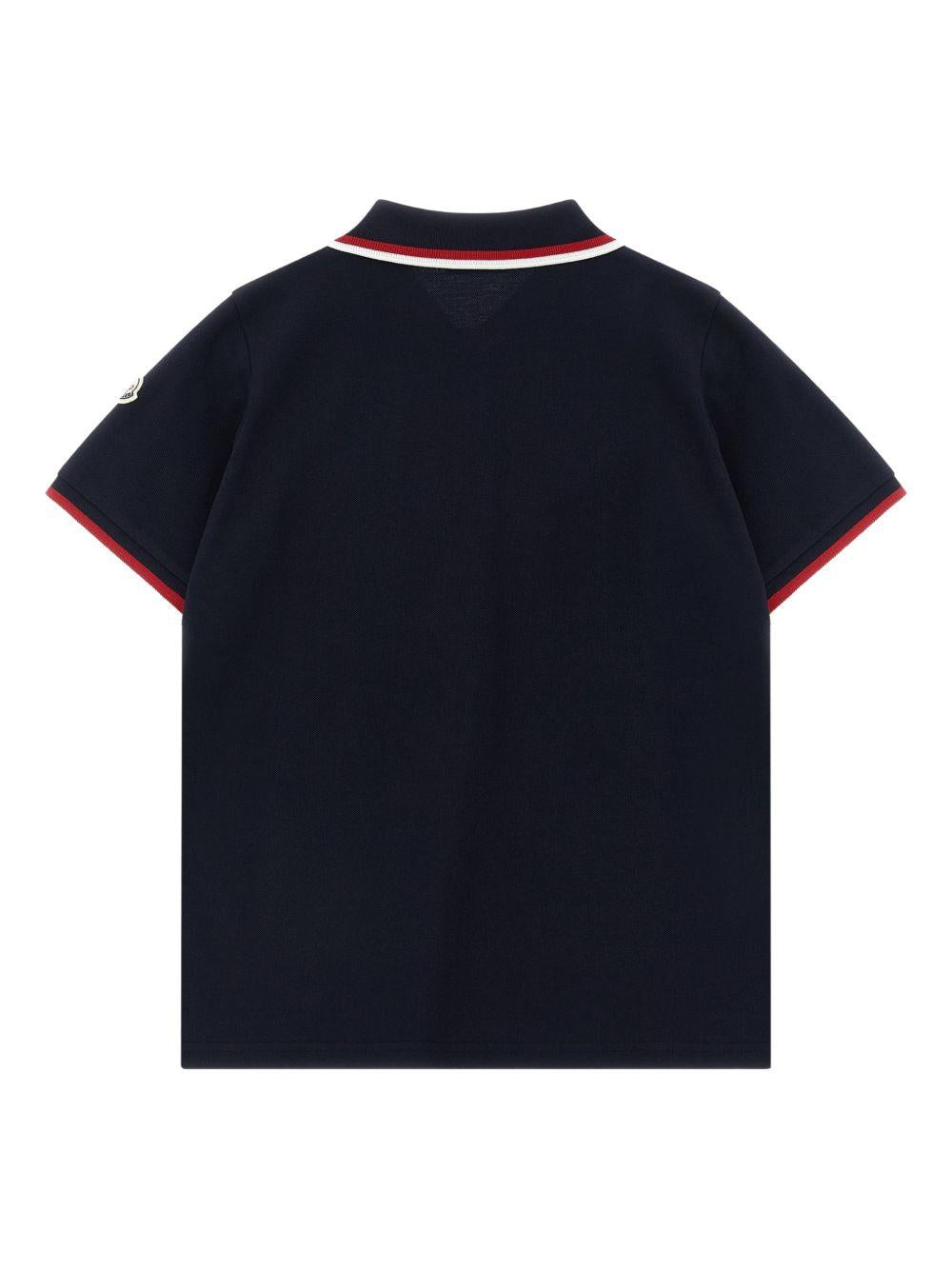 T-shirt per bambino Moncler Enfant blu con dettagli tricolore L19548A000038496W 778 MONCLER KIDS 