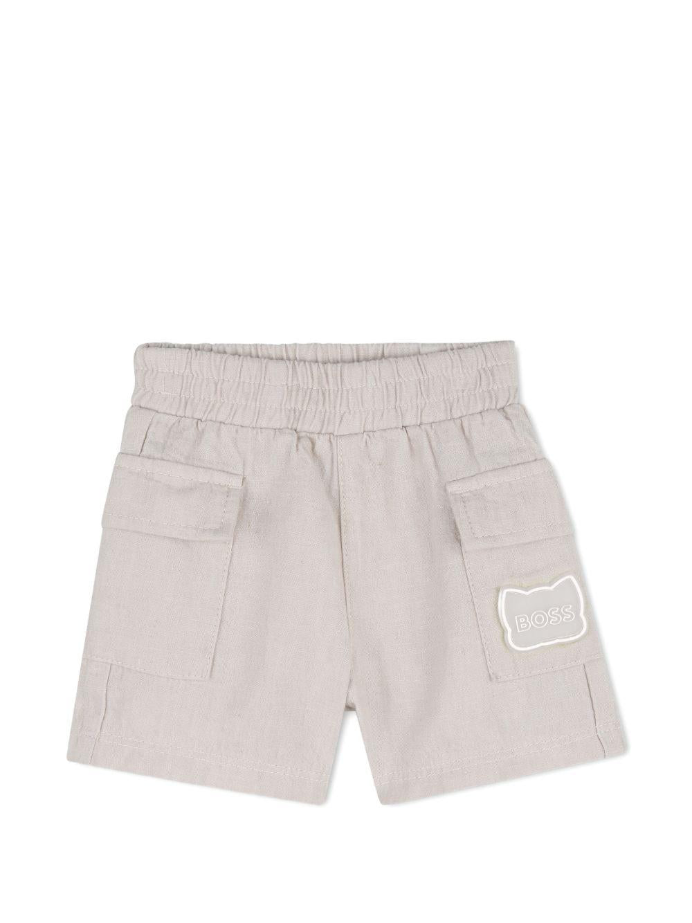 Set t-shirt con shorts per neonato Boss Kids bianco con logo J53050 21K BOSS KIDS 
