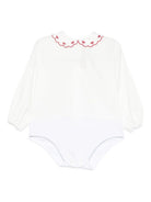 Tutina per neonata La Stupenderia bianca con colletto con dettagli rossi 1TBBD04 B01RED LA STUPENDERIA 