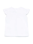T-shirt con logo ricamato per neonato Il Gufo bianco con maniche ad aletta P25TS475MF001 010 IL GUFO 