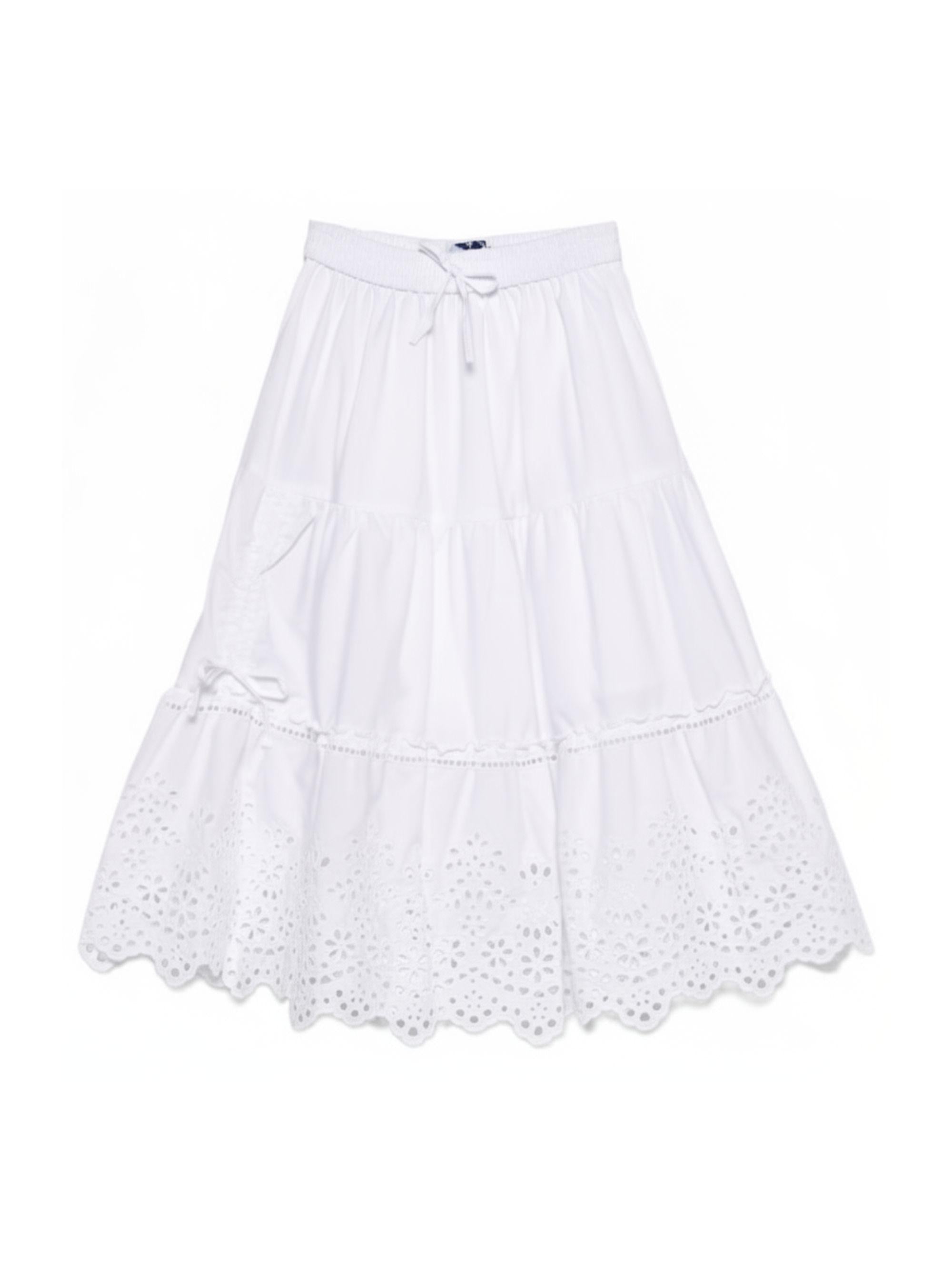Gonna per bambina Ermanno Scervino Junior bianca con orlo svasato Z1G708 7970 0099 ERMANNO SCERVINO JUNIOR 