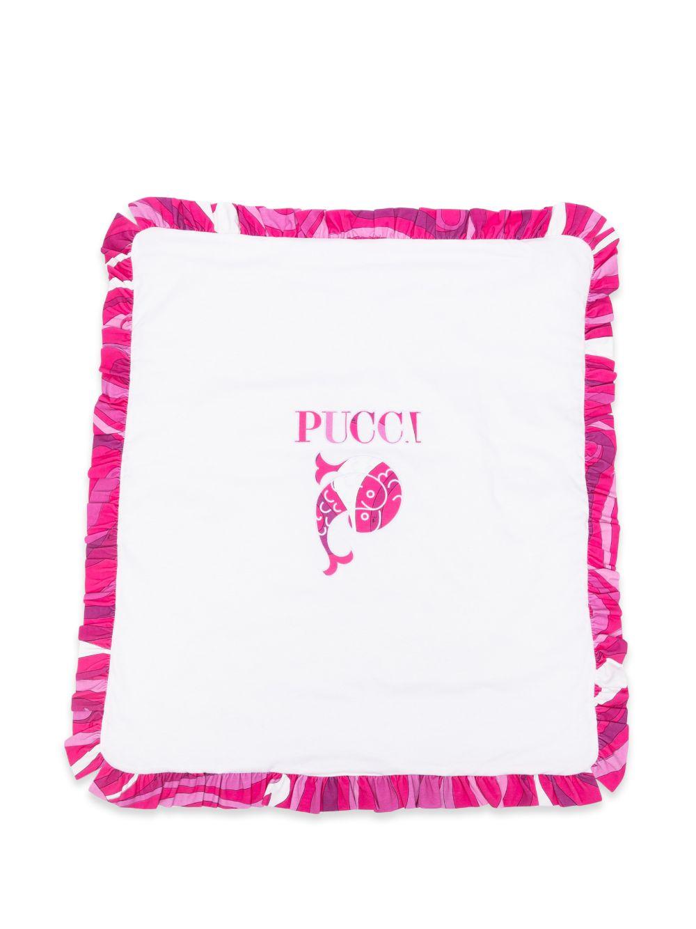 Coperta per neonata Emilio Pucci Junior multicolor con ruches PY0030 Z3672 100FU EMILIO PUCCI KIDS 