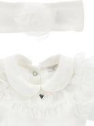 Set tutina gonna e fascia per neonata Monnalisa bianco con dettaglio a cuore 35G502 7000 0001 MONNALISA KIDS 