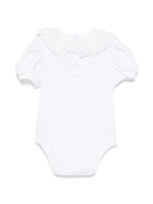 Body per neonata Monnalisa bianco con strass con colletto con increspature 37E300 5001 0099 MONNALISA KIDS 