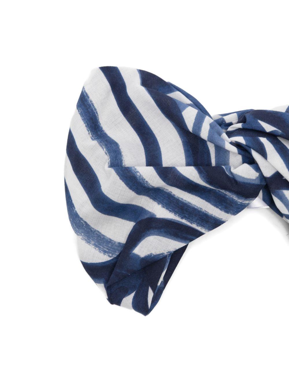 Fascia per capelli per neonata Il Gufo bianco e blu con dettaglio ad incrocio P26GPH0016C4154 475 IL GUFO 