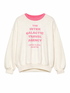 Felpa per bambina Mini Rodini beige con scritta "The inter galactic travel agency" sul davanti 26220168 OFF WHITE MINI RODINI KIDS 