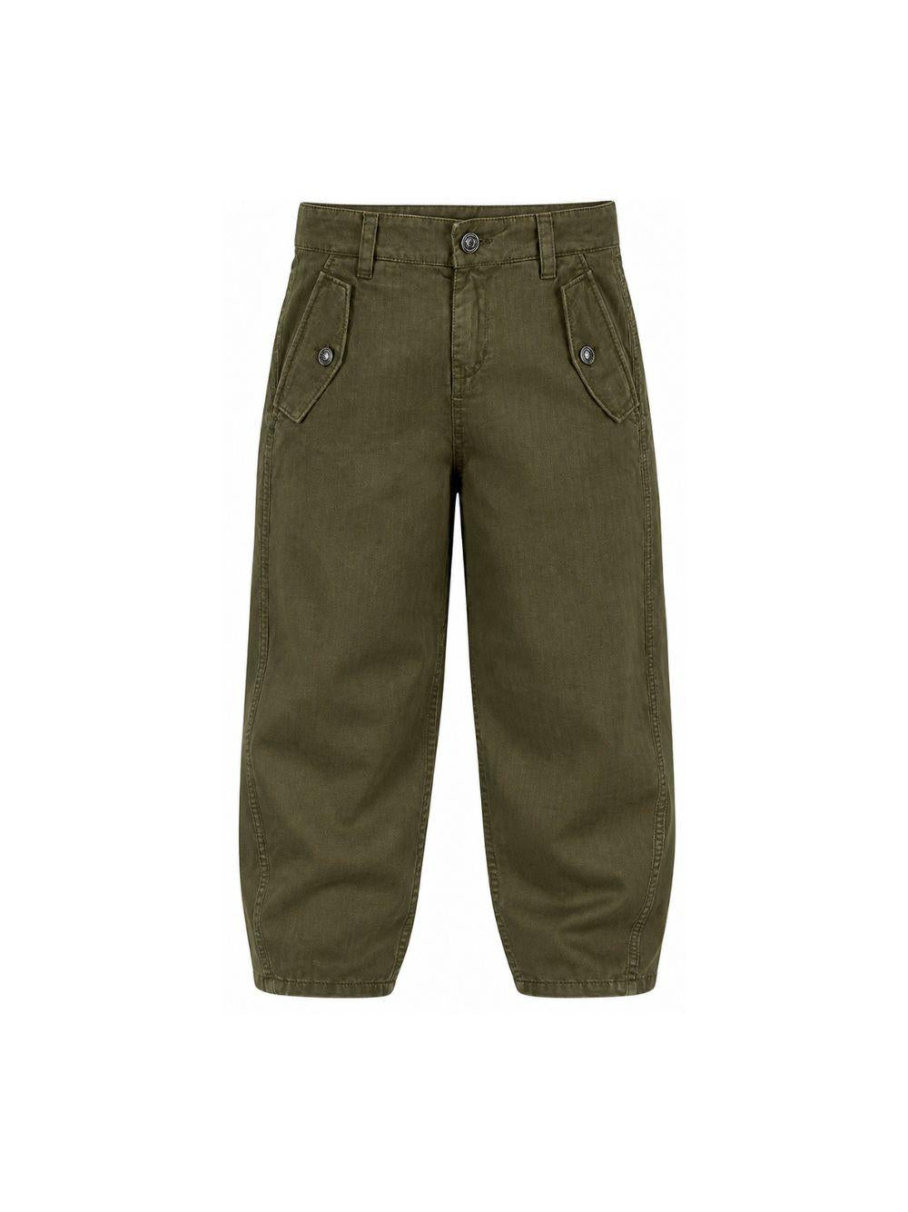 Pantaloni per bambino Givenchy Kids verde con logo ricamato sul retro H31402 653 GIVENCHY KIDS 
