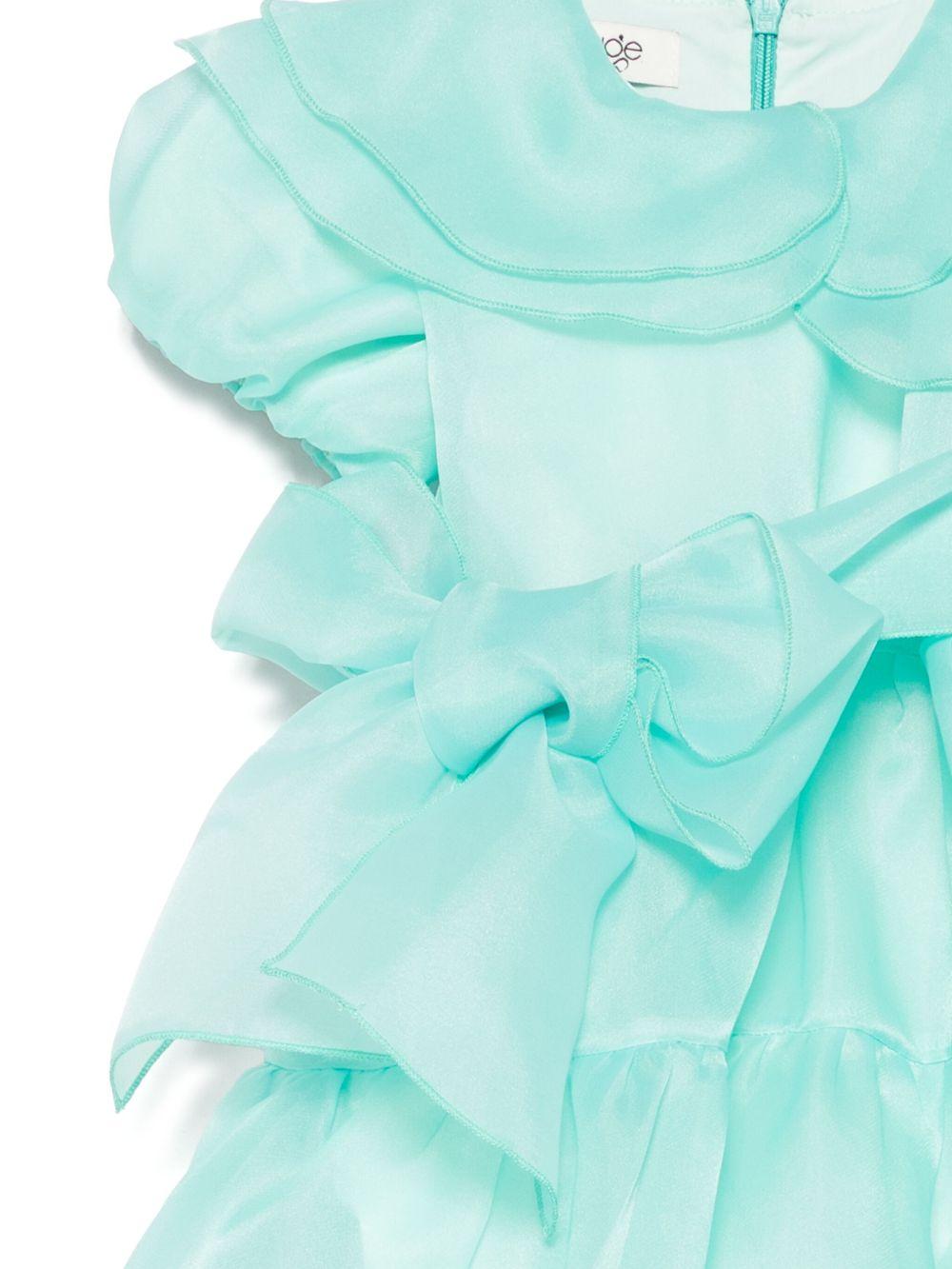 Abito per neonata A'lapage verde acquamarina con ruches AL22 TIFFANY A'LAPAGE 